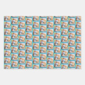 可愛パーソナライズされたい愛犬の写真 ラッピングペーパーシート (正面)