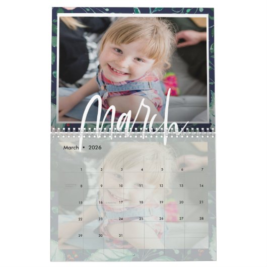 可愛パーソナライズされたい数々の家族の写真20XX カレンダー (3月 2026)
