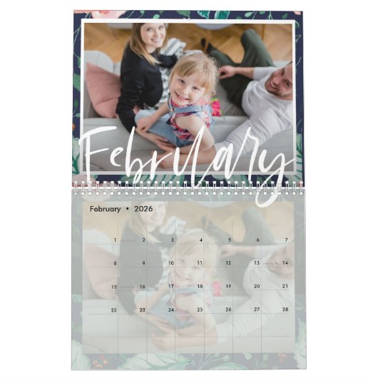 可愛パーソナライズされたい数々の家族の写真20XX カレンダー (2月 2026)