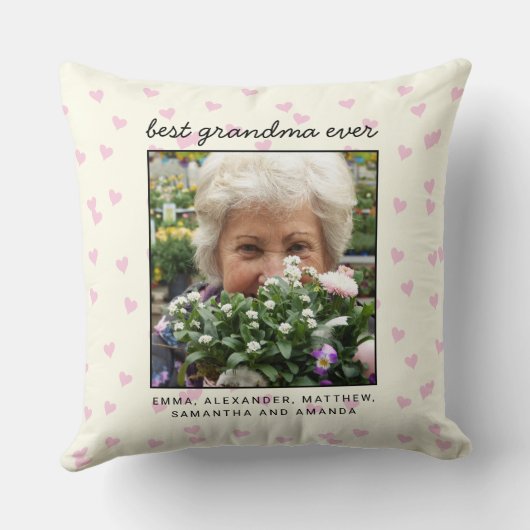 可愛パーソナライズされたい最高のおばあちゃん今まで写真 クッション (裏面)