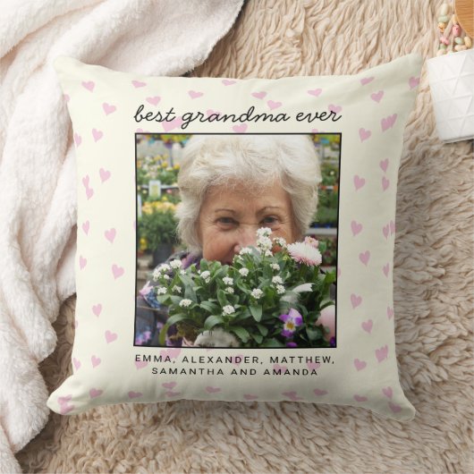 可愛パーソナライズされたい最高のおばあちゃん今まで写真 クッション (ブランケット)