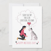 可愛パーソナライズされたい最高の犬の母の日 シーズンカード (正面)