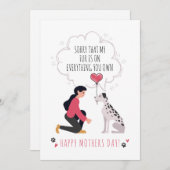 可愛パーソナライズされたい最高の犬の母の日 シーズンカード (正面/裏面)