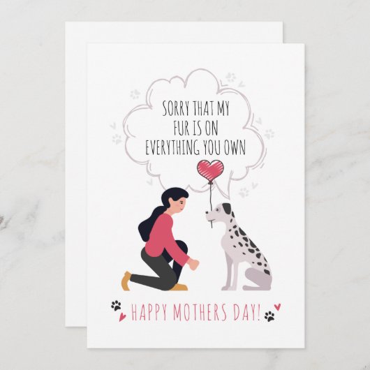 可愛パーソナライズされたい最高の犬の母の日 シーズンカード (正面/裏面)