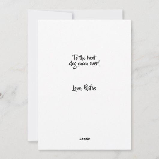 可愛パーソナライズされたい最高の犬の母の日 シーズンカード (裏面)