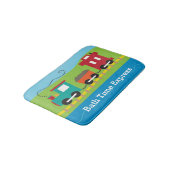 可愛パーソナライズされたい朝王電車 バスマット (アングル)