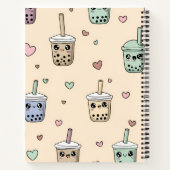 可愛パーソナライズされたい棒葉茶柄 ノートブック (裏面)