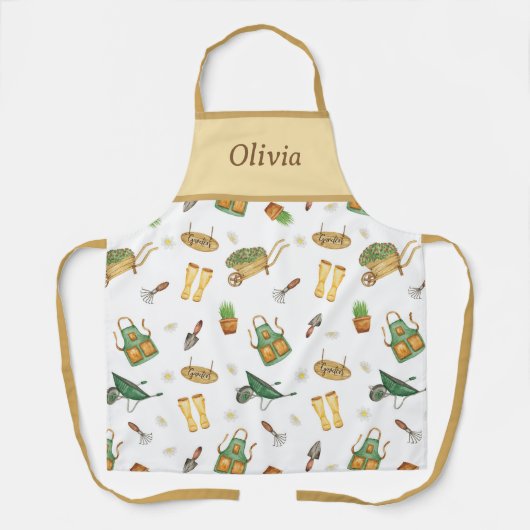 可愛パーソナライズされたい植物型園芸 エプロン (正面)