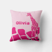 可愛パーソナライズされたい様式化キリン枕 クッション (裏面)