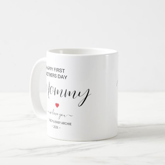 可愛パーソナライズされたい母の日コーヒーマグ コーヒーマグカップ (正面左)