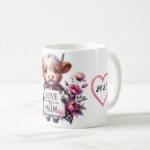 可愛パーソナライズされたい母の日引用文/牛 コーヒーマグカップ (正面右)