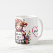 可愛パーソナライズされたい母の日引用文/牛 コーヒーマグカップ (正面右)