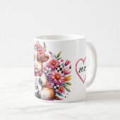 可愛パーソナライズされたい母の日引用文/牛 コーヒーマグカップ (正面右)