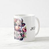 可愛パーソナライズされたい母の日引用文/牛 コーヒーマグカップ (正面右)