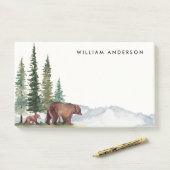 可愛パーソナライズされたい水彩木地熊 ポストイット (デスク)