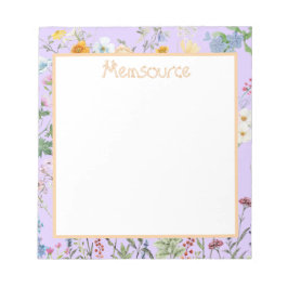 可愛パーソナライズされたい水彩花 ノートパッド