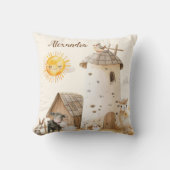 可愛パーソナライズされたい水彩養殖動物 クッション (正面)