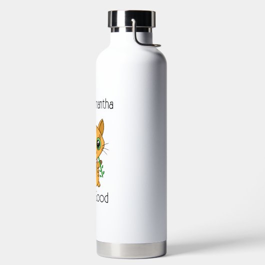 可愛パーソナライズされたい漫画のキティ猫パン ウォーターボトル (左面)