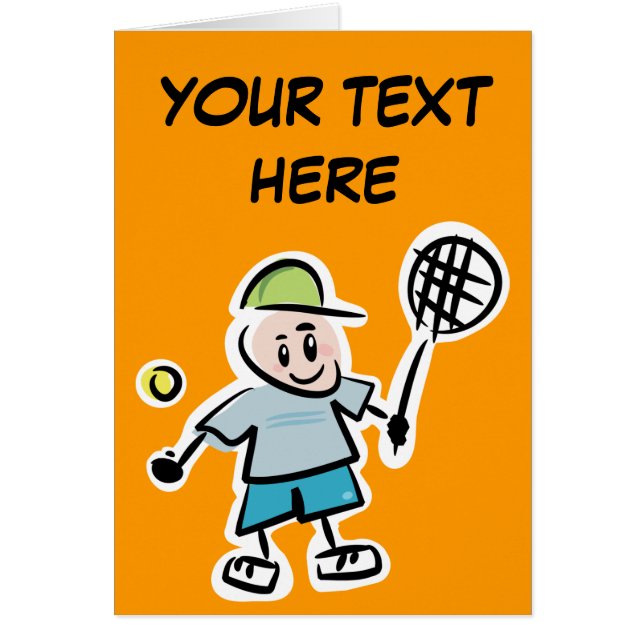 可愛パーソナライズされたい漫画選手のテニスカード (正面)