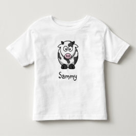 可愛パーソナライズされたい牛の漫画 トドラーTシャツ