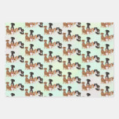 可愛パーソナライズされたい犬のポスター ラッピングペーパーシート (正面3)