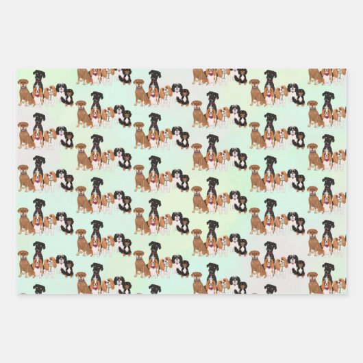 可愛パーソナライズされたい犬のポスター ラッピングペーパーシート (正面)