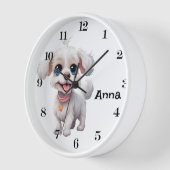 可愛パーソナライズされたい犬の壁よくはしゃぐ時計 壁時計 (傾斜)