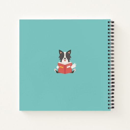 可愛パーソナライズされたい犬の読日記 ノートブック (裏面)