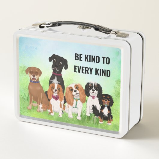 可愛パーソナライズされたい犬 メタルランチボックス (裏面)