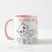 可愛パーソナライズされたい猫とネズミの子ども マグカップ (左)