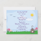 可愛パーソナライズされたい猫ねこ赤ちゃんシャワー招待状 招待状 (裏面)