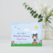 可愛パーソナライズされたい猫ねこ赤ちゃんシャワー招待状 招待状 (スタンド正面)