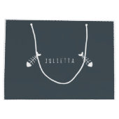 可愛パーソナライズされたい猫のパタモダンーン ラージペーパーバッグ (裏面)