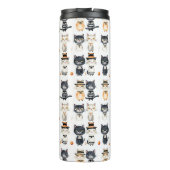 可愛パーソナライズされたい猫の図解入りの、写真付きの大騒ぎ タンブラー (裏面)