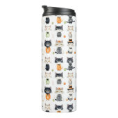 可愛パーソナライズされたい猫の図解入りの、写真付きの大騒ぎ タンブラー (回転右)