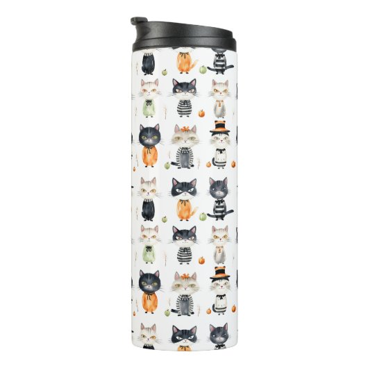 可愛パーソナライズされたい猫の図解入りの、写真付きの大騒ぎ タンブラー (回転右)