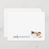 可愛パーソナライズされたい猫ノートカード ノートカード (正面/裏面)