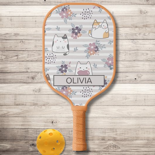 可愛パーソナライズされたい猫ピックボールパドル ピックルボールラケット