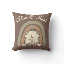 可愛パーソナライズされたい猫ラブレインボーバレンタインデー