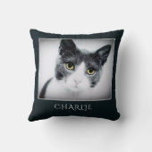 可愛パーソナライズされたい猫写真 クッション (裏面)