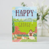 可愛パーソナライズされたい猫時代のピクニック誕生日の願い (スタンド正面)