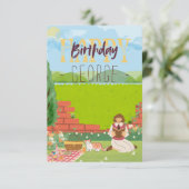 可愛パーソナライズされたい猫時代のピクニック誕生日の願い (スタンド正面)