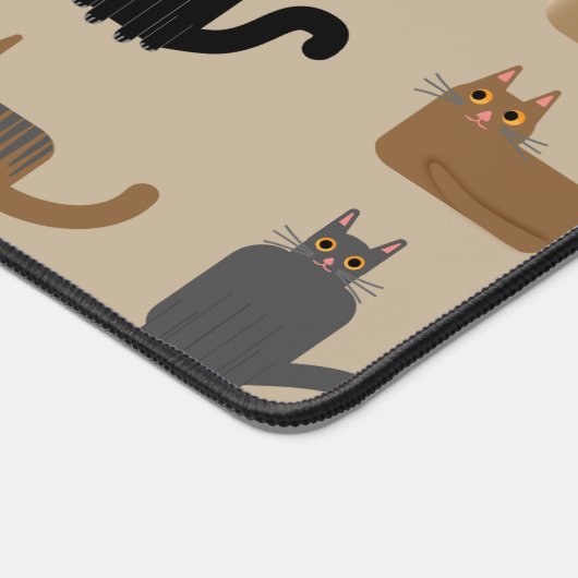 可愛パーソナライズされたい猫柄 デスクマット (コーナー)