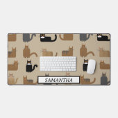 可愛パーソナライズされたい猫柄 デスクマット (キーボード&マウス)