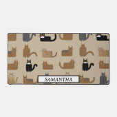 可愛パーソナライズされたい猫柄 デスクマット (正面)