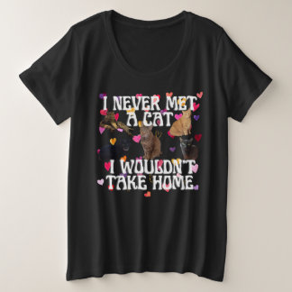 可愛パーソナライズされたい猫 プラスサイズTシャツ