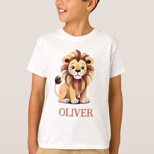 可愛パーソナライズされたい獅子 Tシャツ (正面)