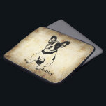 可愛パーソナライズされたい甘いフランスのブルドッグの子犬 ラップトップスリーブ<br><div class="desc">カスタマイズ可能なフランスの文字/名前/イニシャル/HER/HIMのためのモノグラムとブルドッグパピーのかわいいグラフィック。受信者の名前でパーソナライズするかカスタマイズもし、さらに好きな文字のフォント、サイズ、色を変更し、文字を移動する。または持ちもしたい文字を削除する。</div>