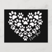 可愛パーソナライズされたい白黒ポープリントハート ポストカード (正面)
