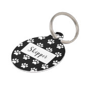 可愛パーソナライズされたい白黒柄 ペット　ネームタグ (側面)